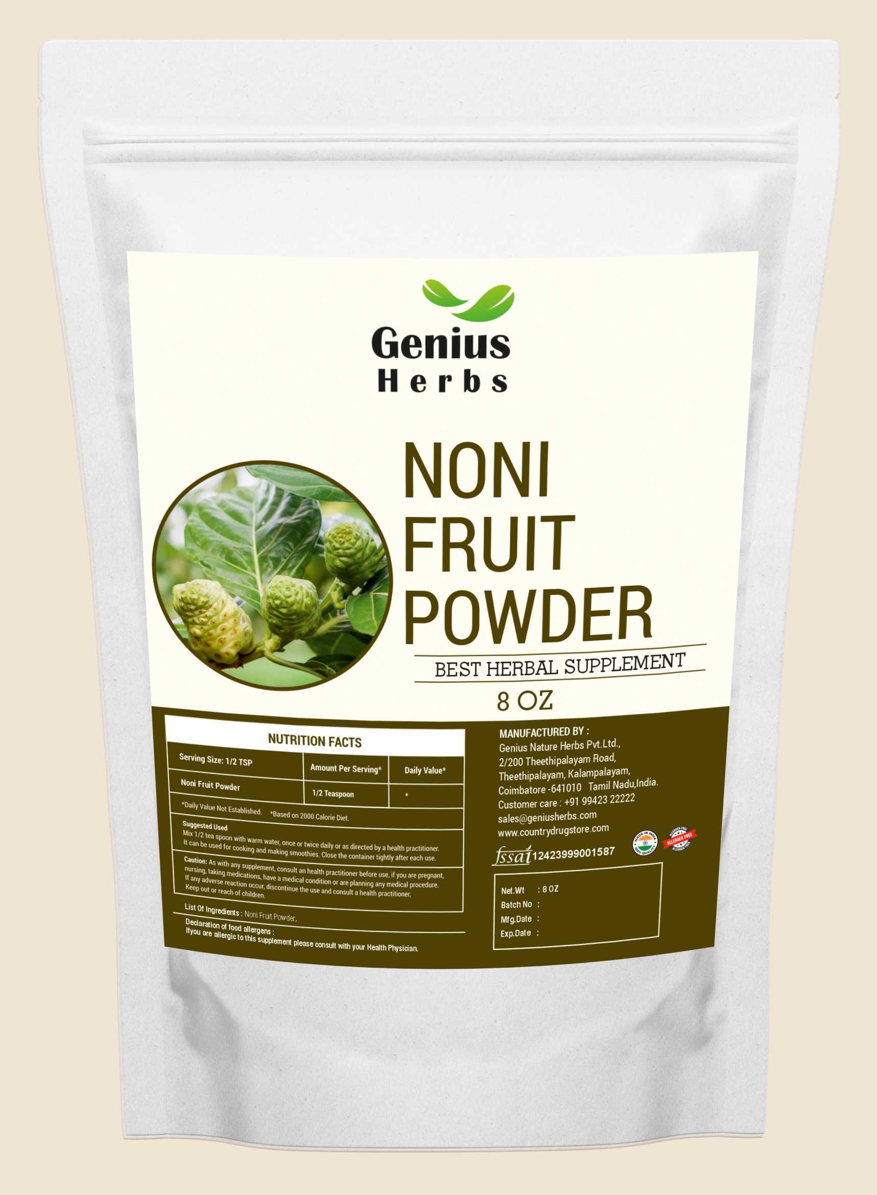 Noni Fruit Powder Wholesale Manufacturer & Supplier in India